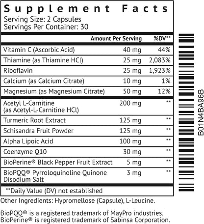 VitaMonk MitoTrax - Mitochondrial Support with PQQ, CoQ10, and ALCAR