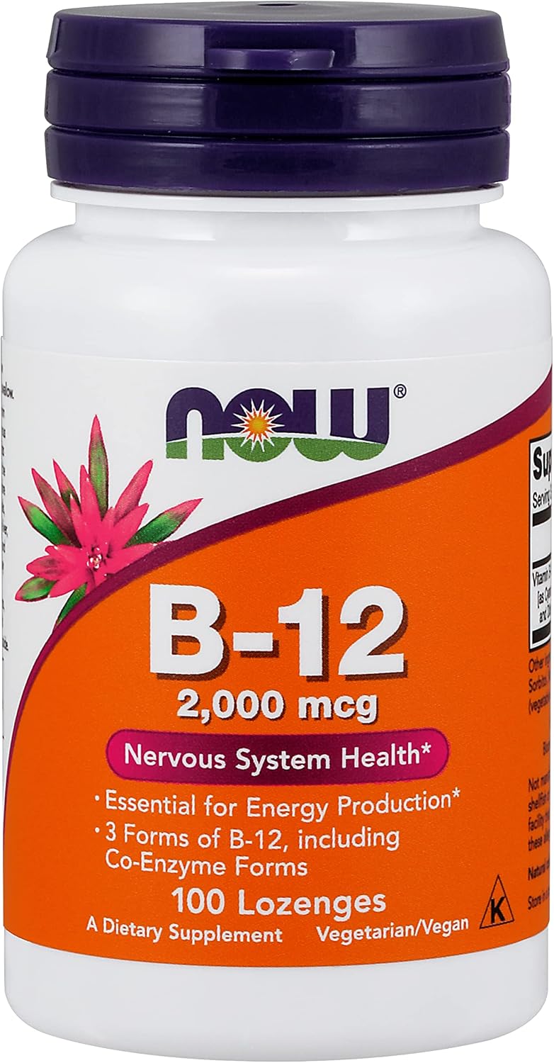 NOW Foods B-12 2000 mcg - 100 Lozenges (3 Pack) - görsel 1