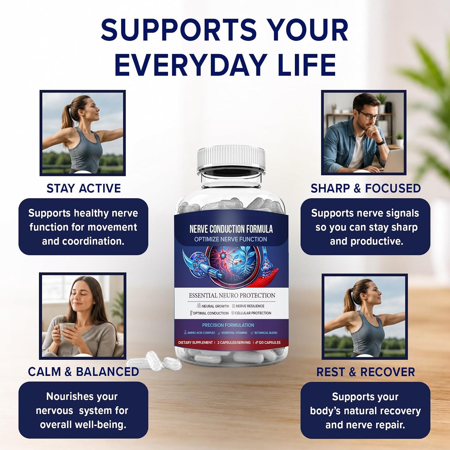 Nerve Support Supplement - Maximum Strength Formula - görsel 3