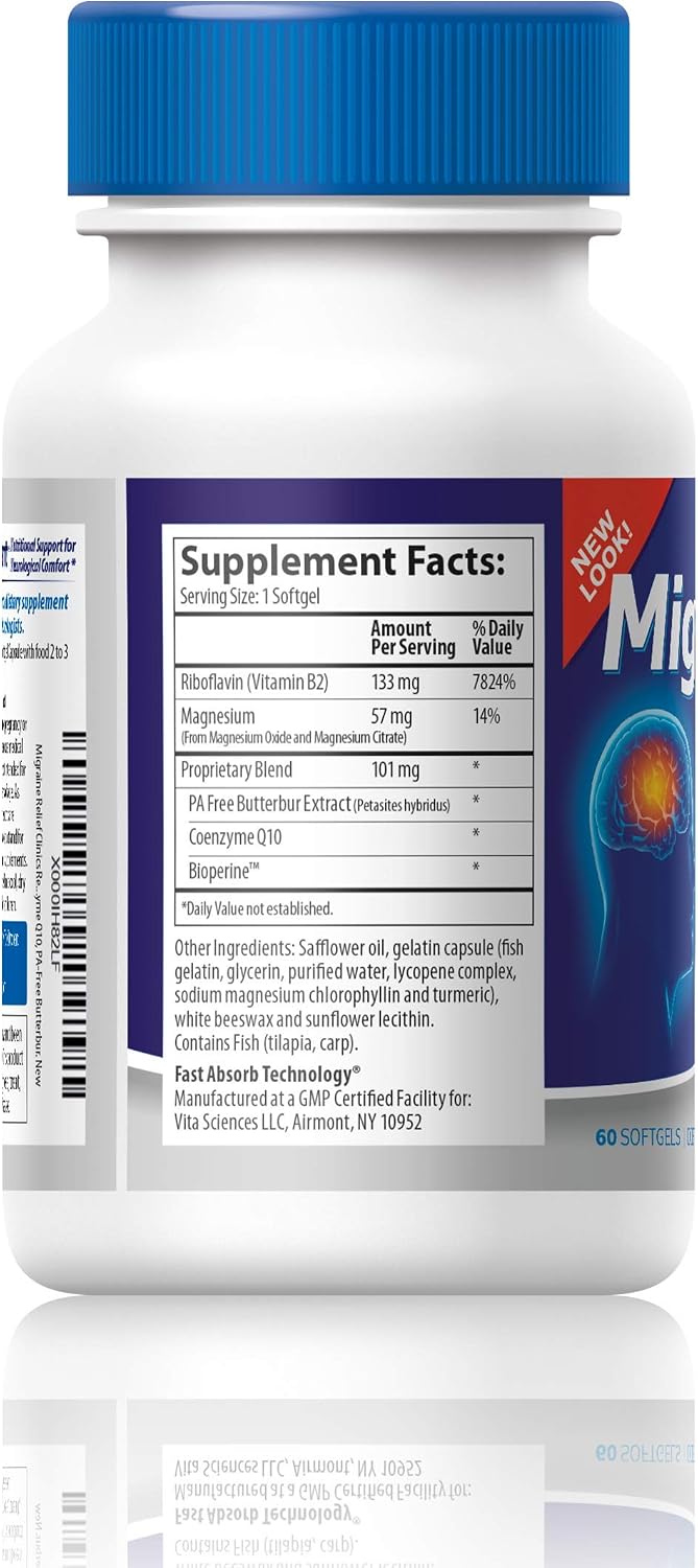 Vita Sciences Migravent – Advanced Nutritional Formula with Magnesium, CoQ10, Vitamin B2, and Butterbur – 60 Capsules - görsel 8