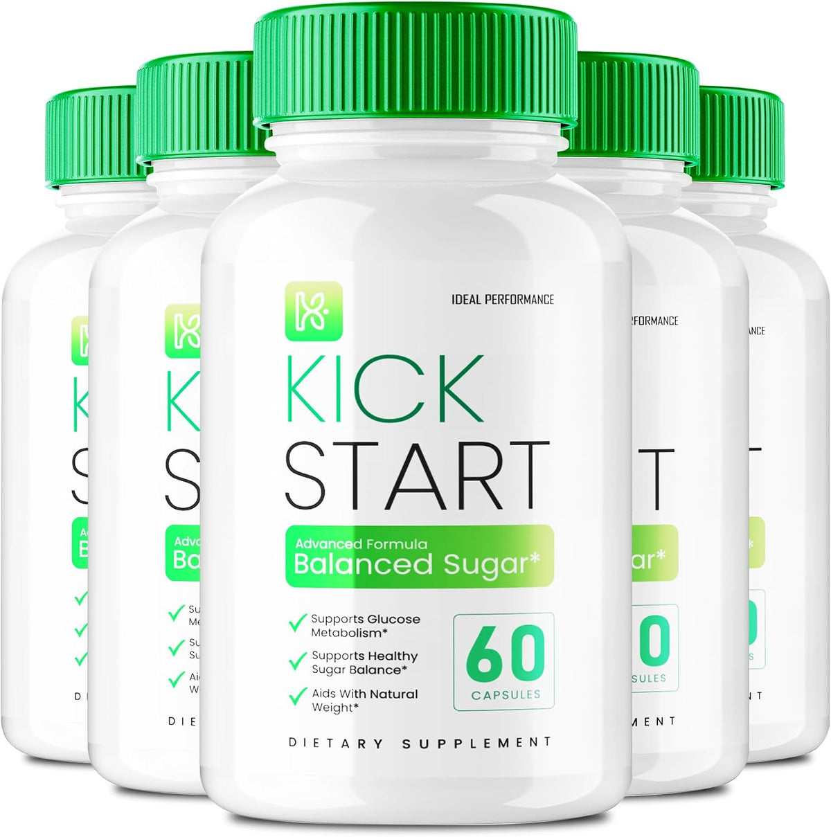 Kick Start Capsules - Balanced Sugar Food Supplement & Glyco Optimiser (5 Pack) - görsel 1