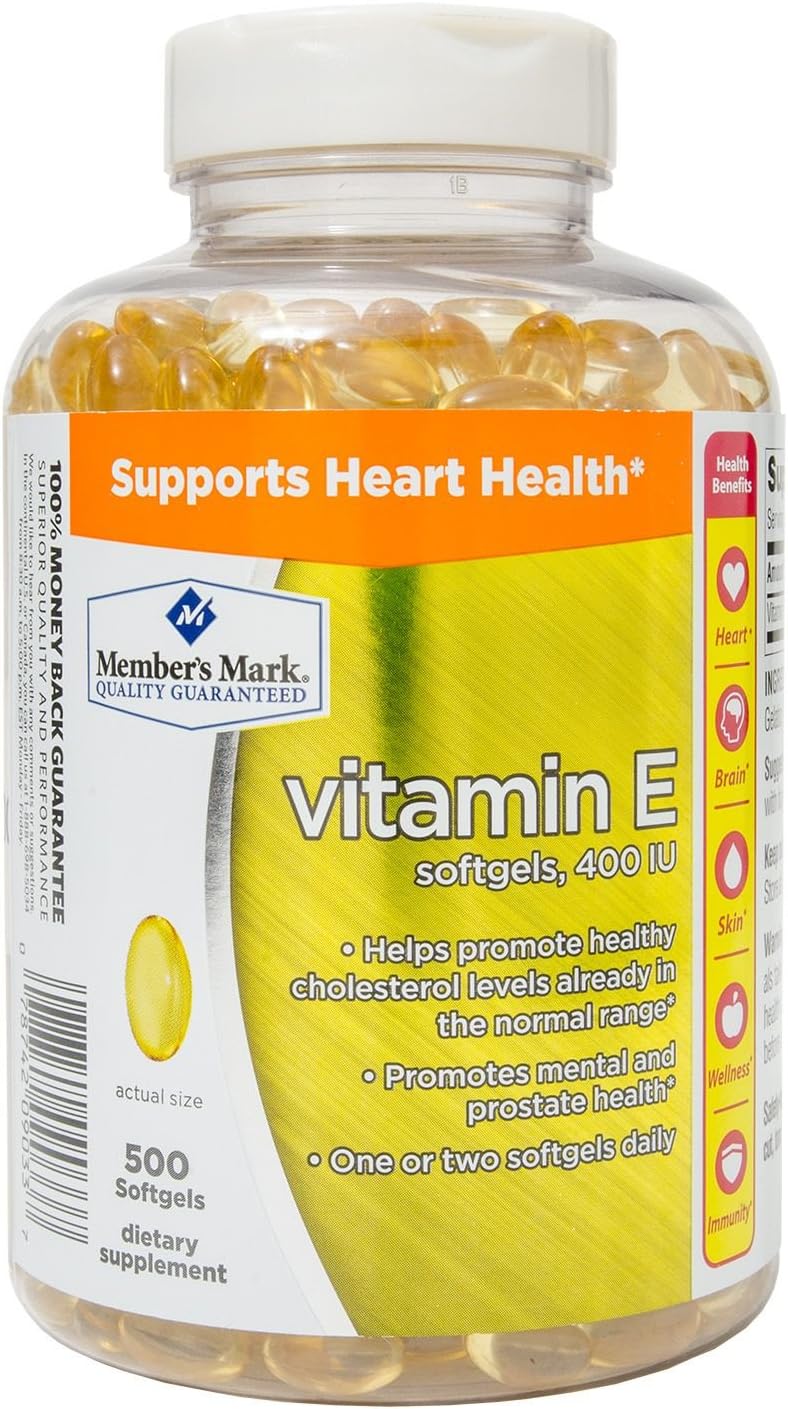 Member's Mark Vitamin E 400 IU, 500 Softgels - görsel 1