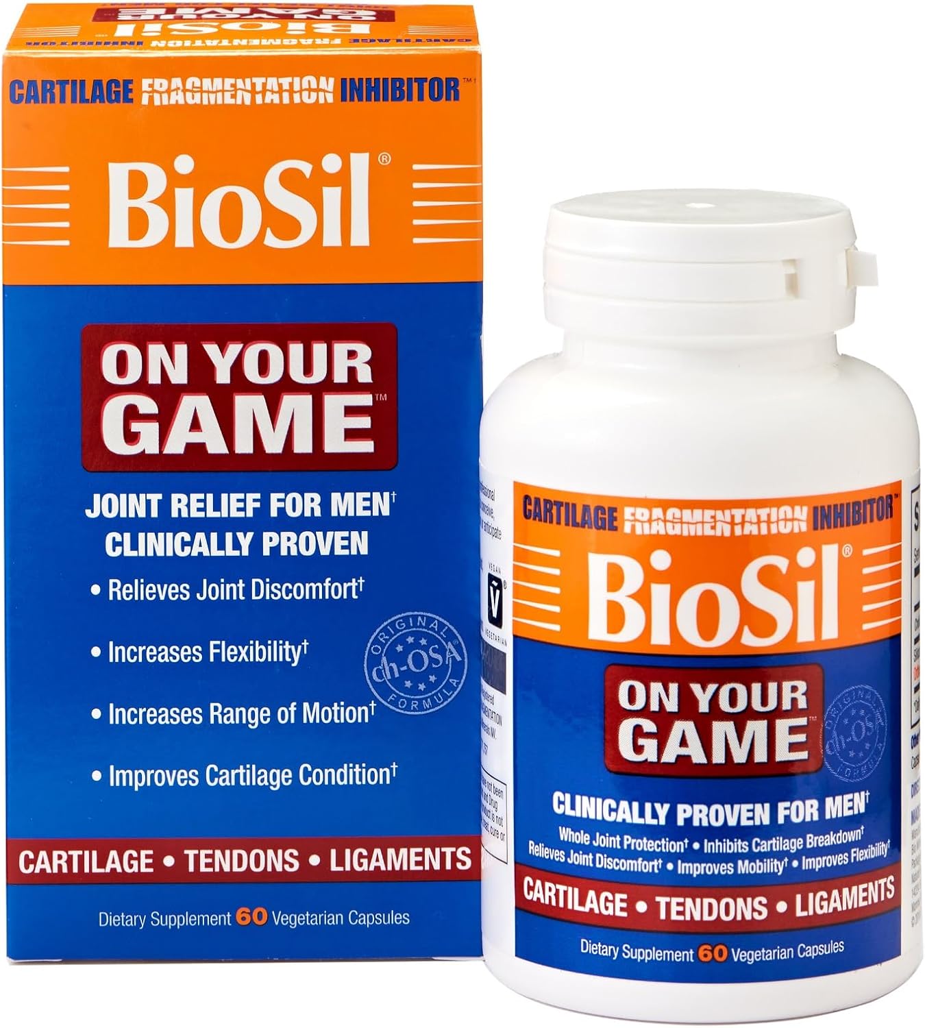 Biosil On Your Game - 60 Vegan Capsules - Patented ch-OSA Complex for Joint Health and Collagen Support - görsel 1