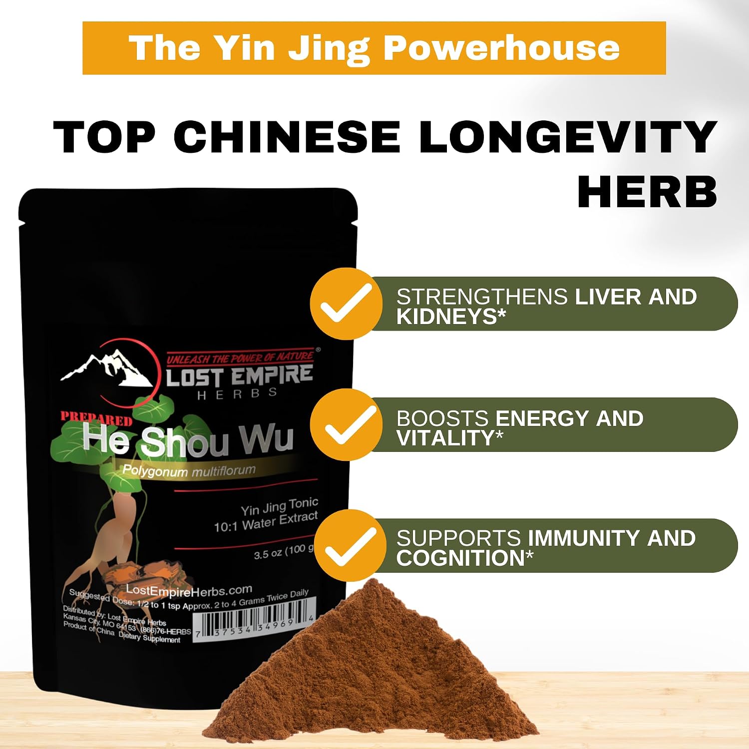 Lost Empire Herbs He Shou Wu 10:1 Extract Powder (100g) - görsel 3