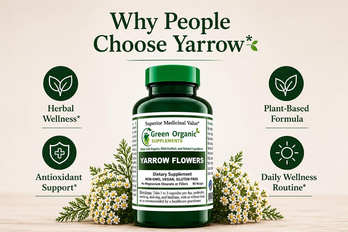 Yarrow Flower, 90 VCaps, Non-GMO, Gluten-Free (Pack of 1) - görsel 3