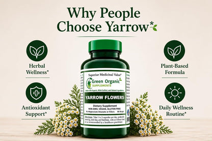 Yarrow Flower, 90 Vegan Capsules, Non-GMO, Gluten-free