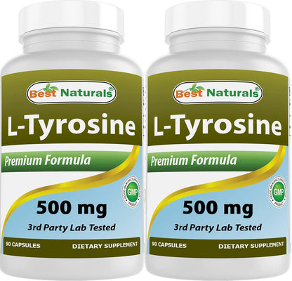 Best Naturals L-Tyrosine 500 mg, 90 Capsules