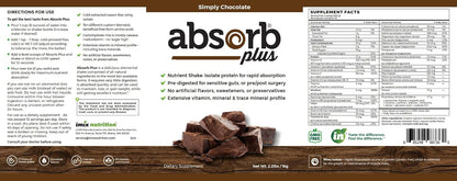 Absorb Plus Isolate Protein - Food Supplement for Improved Gut Health, Additional Nutritional Support, Non-GMO, Gluten-Free, Lactose-Free, Casein-Free (1 kg, Simply Chocolate)