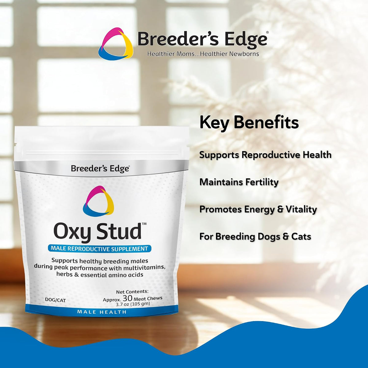 Breeder's Edge Oxy Stud Meat Chews for Male Dogs and Cats – with Essential Vitamins, Minerals, and Natural Herbs for Reproductive Health, 30 chews - görsel 3
