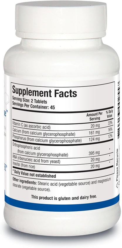 BIOTICS RESEARCH Super Phosphozyme – Phosphorus with RNA, Electrolytes, for Normal Bones and Teeth, 90 Tablets