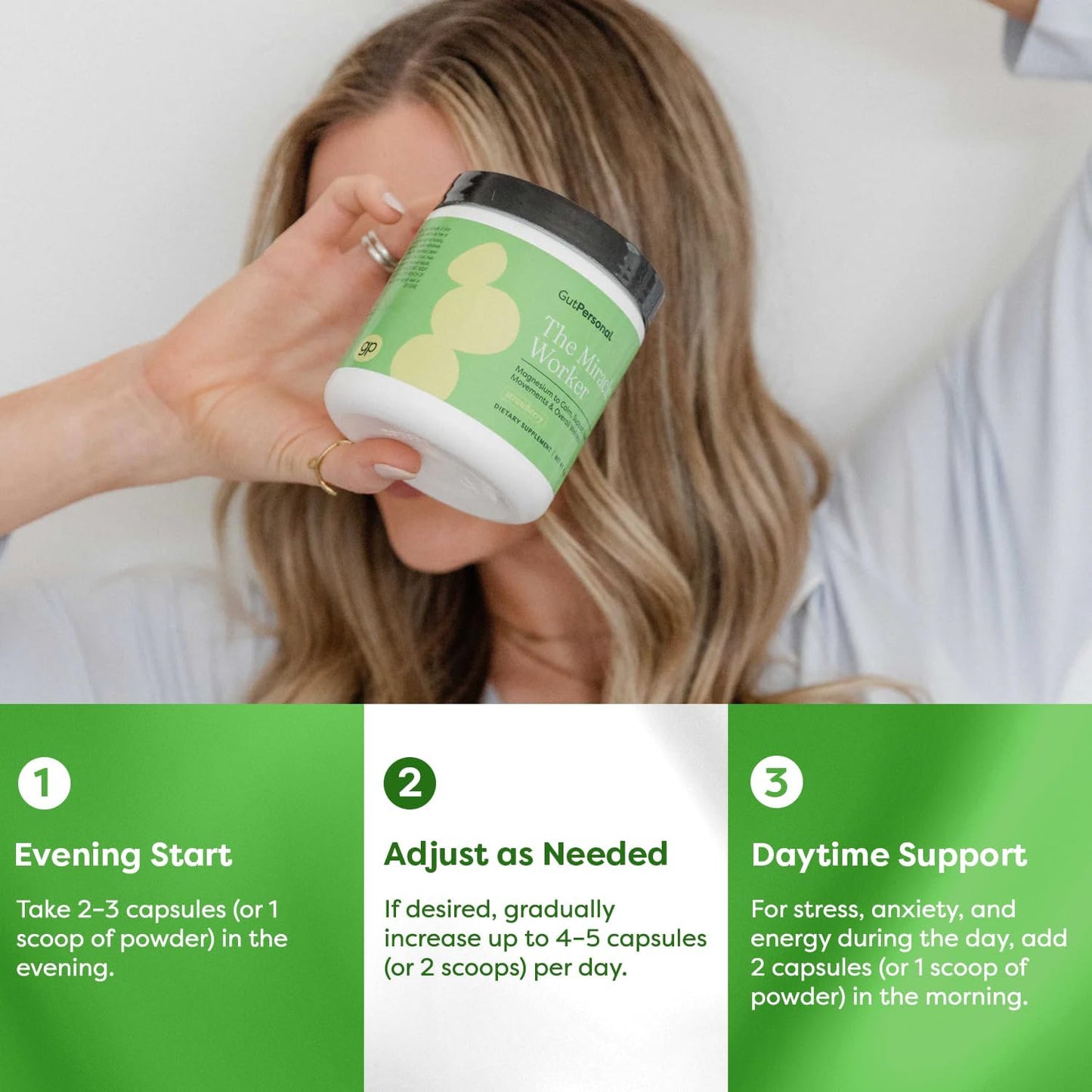 GutPersonal The Gut Fix™ Bundle: The Miracle Worker Magnesium Powder Supplement, Strawberry Flavour, 30 Servings + The Booster Targeted Probiotic, Capsule, 60 Servings - görsel 7