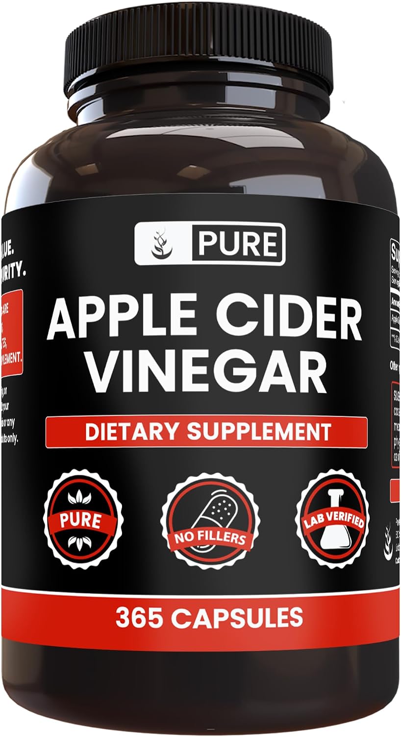 Pure Original Ingredients Apple Cider Vinegar (365 Capsules) – No Magnesium or Rice Fillers - görsel 1