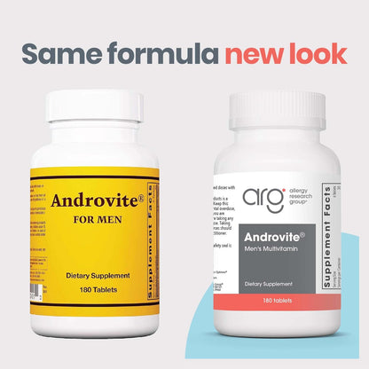 Optimox Androvite for Men - Magnesium Food Supplement 500mg, Multivitamin & Multimineral, Calcium-Free - 180 Tablets