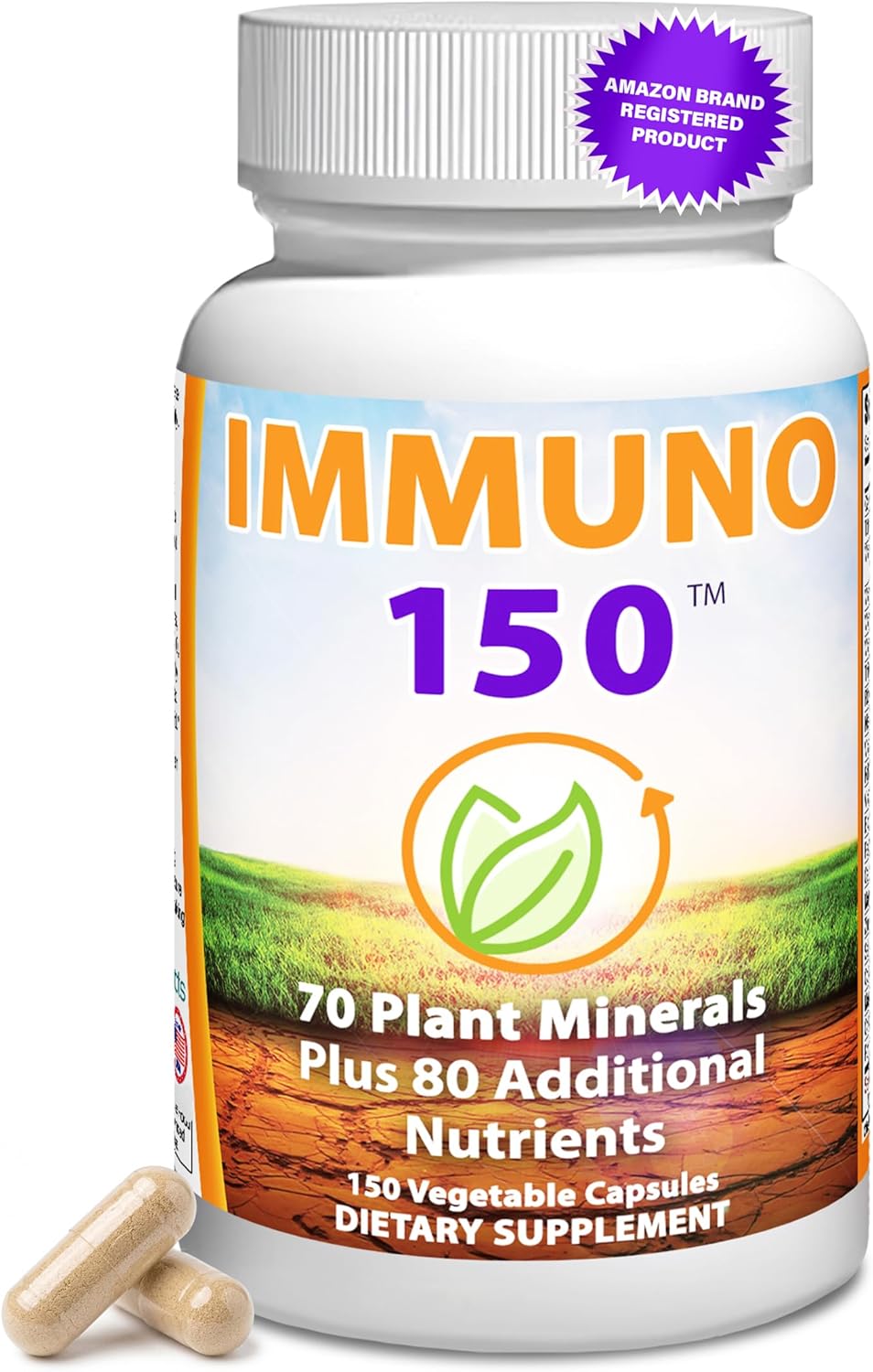 Immuno 150 – Immune Support Supplement with 70 Plant Minerals and 80 Nutrients (150 Vegetable Capsules) - görsel 1