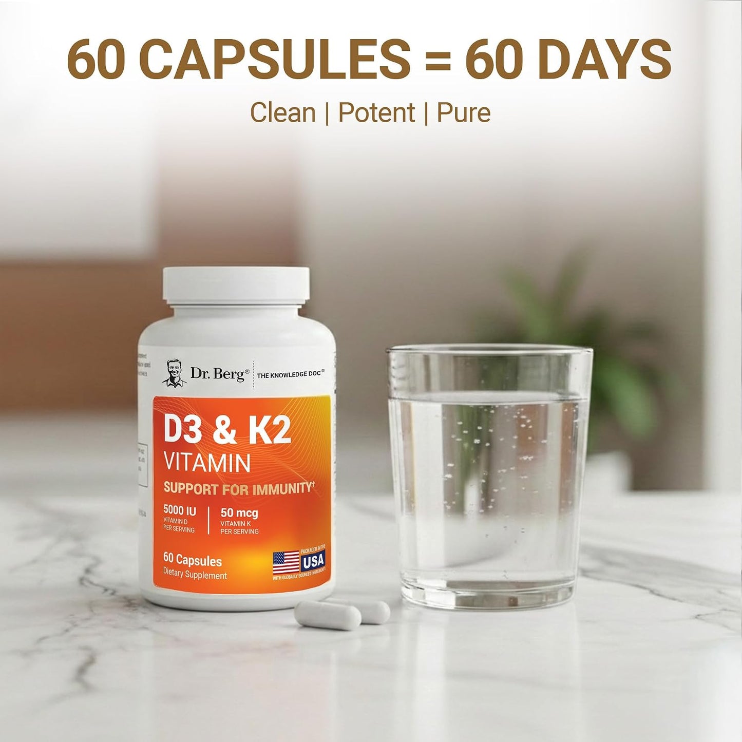 Dr. Berg Maximum Strength D3 K2 5000 IU - 60 Capsules - görsel 8