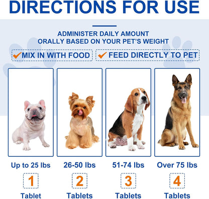 Omega-3 for Dogs - 180 Omega-3 Fish Oil Tablets for Dogs Supports Seasonal Allergy Relief, Itchy Skin Relief & Promote Coat Health, Pet Dog Fish Supplements with Omega-3, 6, 9 and Vitamin E - 180 Tablets