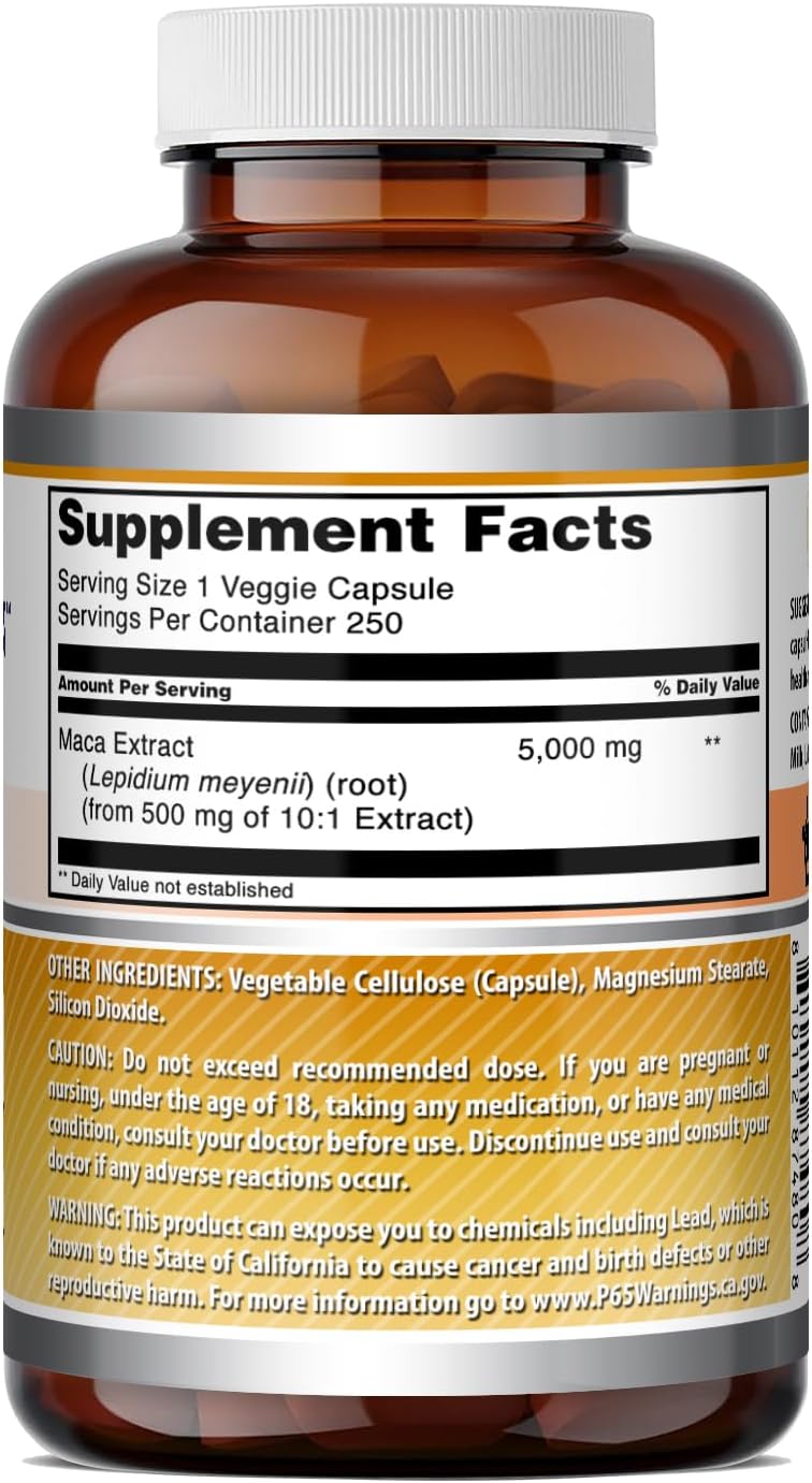 Amazing Formulae Maca 500mg Extract (10:1) – 250 Vegan Capsules - görsel 5