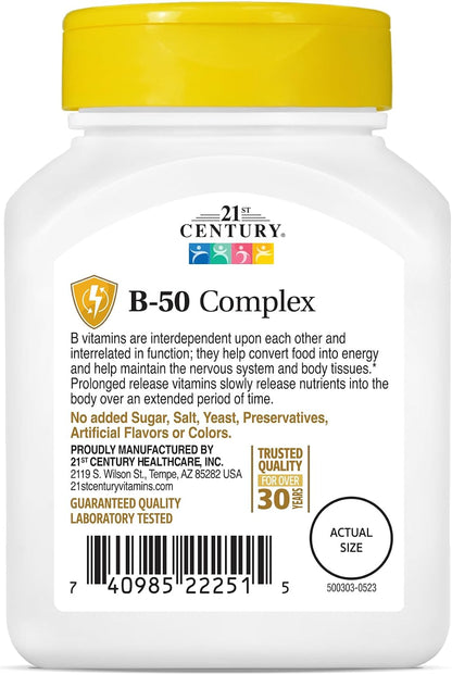 21st Century B 50 Complex Prolonged-Release Tablets