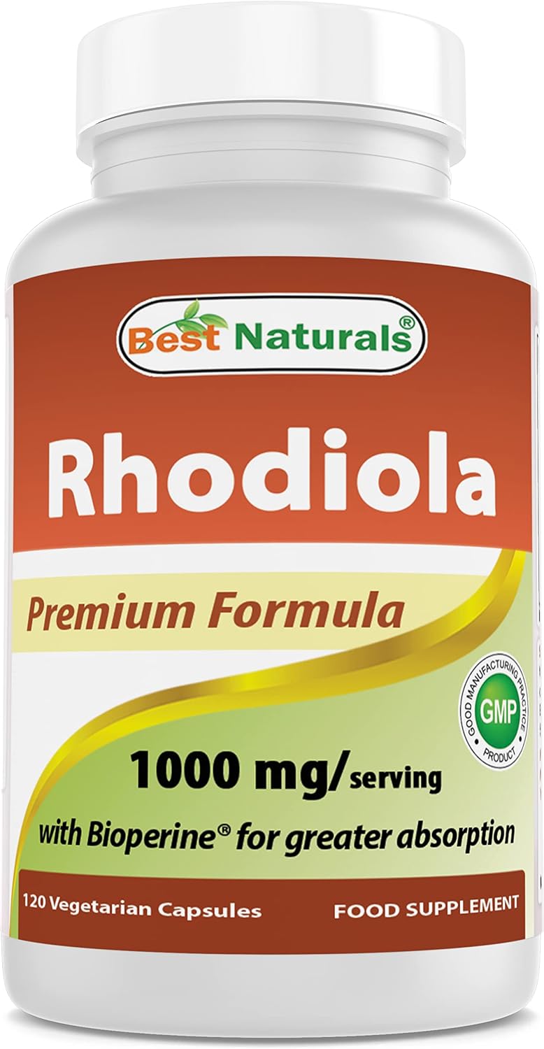 Best Naturals Rhodiola with Bioperine 1000mg - 120 Veggie Capsules - görsel 1