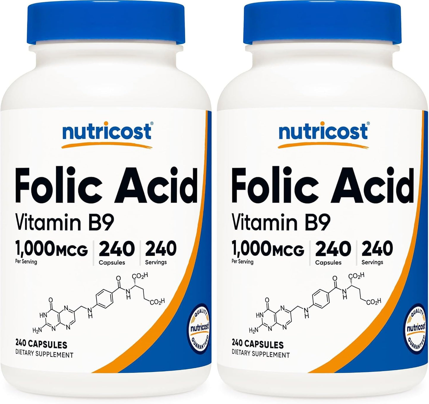 Nutricost Folic Acid (Vitamin B9) 1000 mcg – 240 Capsules (3-Pack) - görsel 6