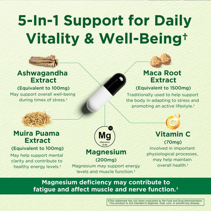 Energy & Mood Supplement – Boost Energy & Reduce Tiredness, Support Relaxation – 150 Capsules – Non-GMO, Third-party Tested – Innervis Nutrition