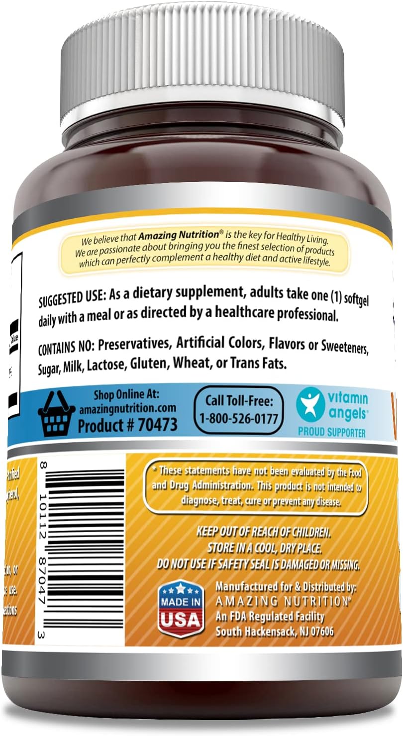 Amazing Formulae Vitamin D3 1000 IU Soft gel capsules | Non-GMO | Gluten-free | Made in USA (480 Count) - görsel 3