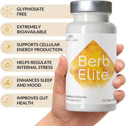 Mara Labs BerbElite | 350mg Berberine HCL & Broccoli Seed Complex | 120 Vegan Capsules