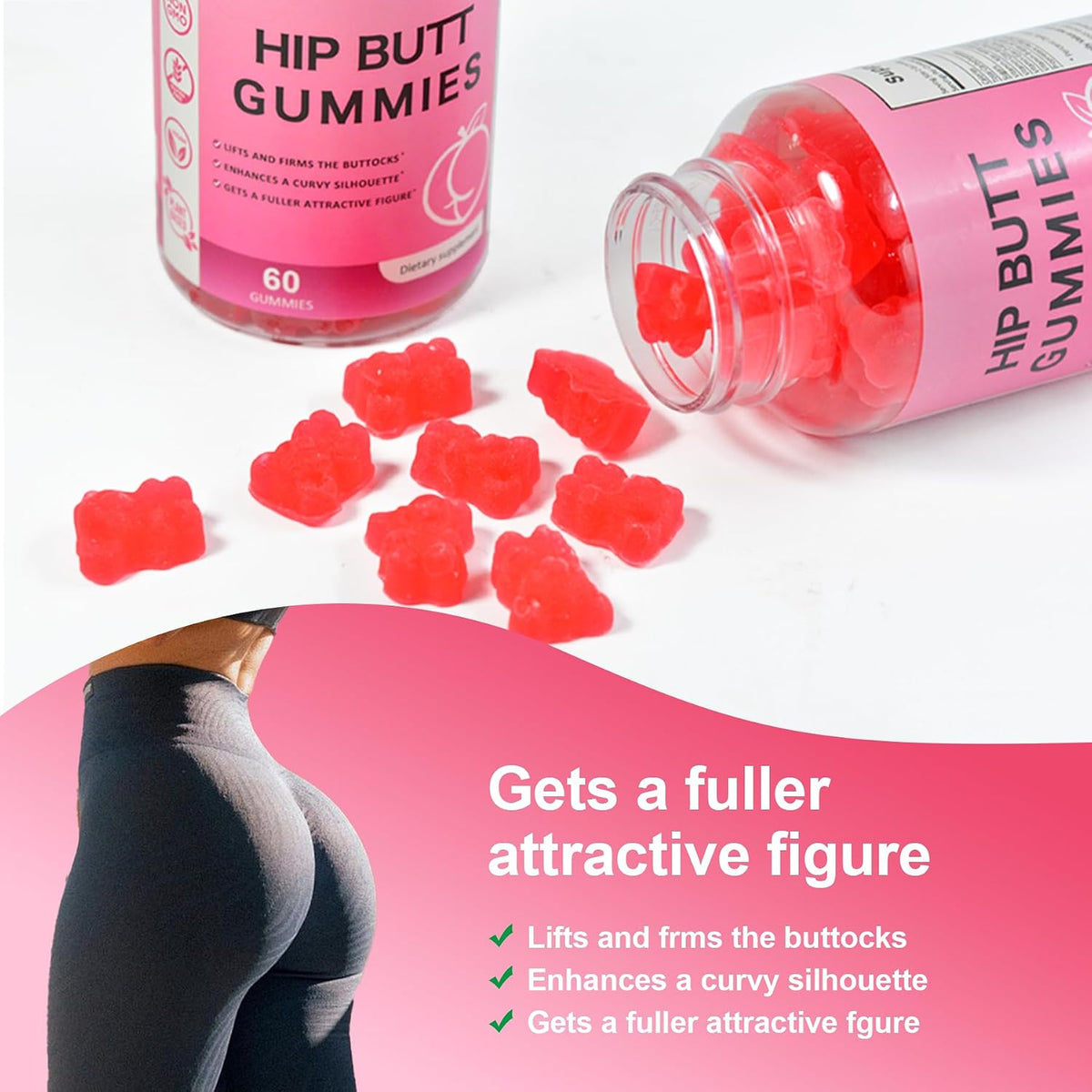 Laicuherb BBL Gummies for Women Curves, Peach Flavour - 60 Count - görsel 3