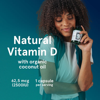 Puori Vitamin D3 Softgels, 2500 IU (62.5 mcg) - Fast Absorbing Vitamin D3 Supplement for Immune Support, Bone Health & Muscle Function - Non-GM & Gluten-Free - 120 Softgels