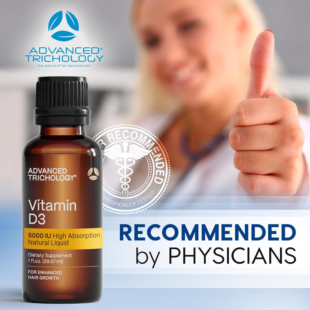Advanced Trichology Vegetarian Liquid Vitamin D3-5000 IU High Absorption – 1000 IU per Drop – 6-Month Supply – Gluten-free – 1 fl oz (30 ml) - görsel 4