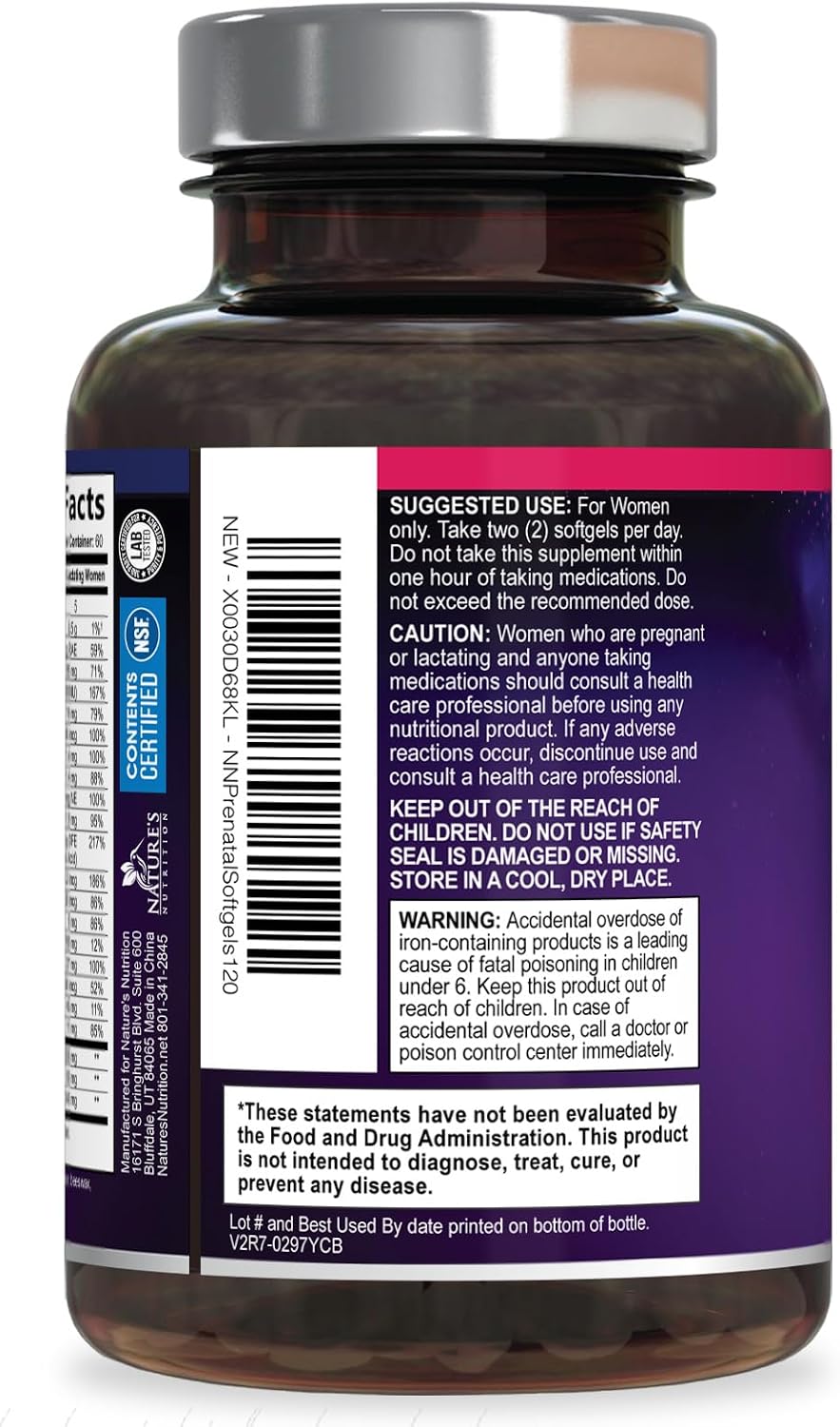 Prenatal Vitamins for Women with Folic Acid + Omega-3 DHA - 120 Soft gel capsule Capsules - görsel 8
