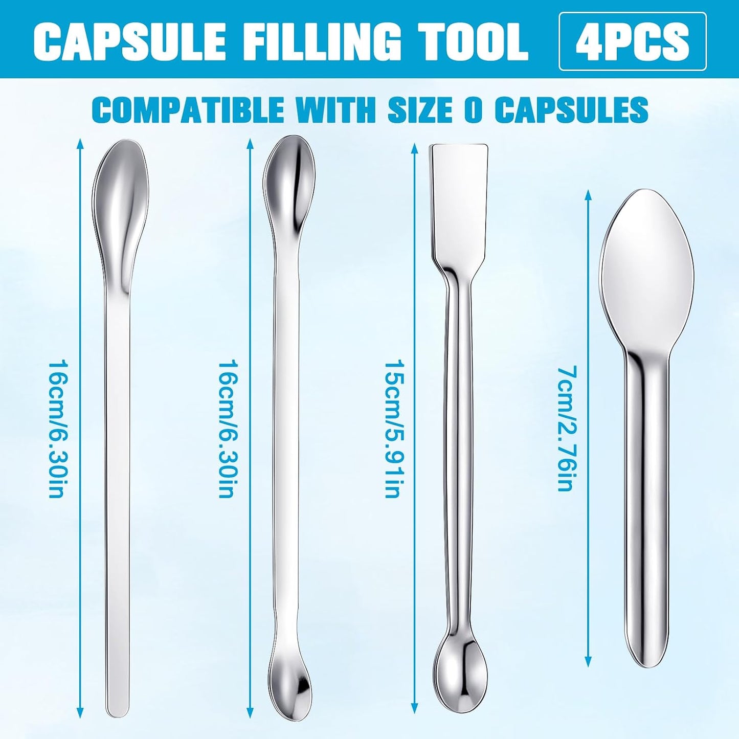 Timgle 2000 Count Empty Capsules with Lab Spoon Filling Kit - görsel 3