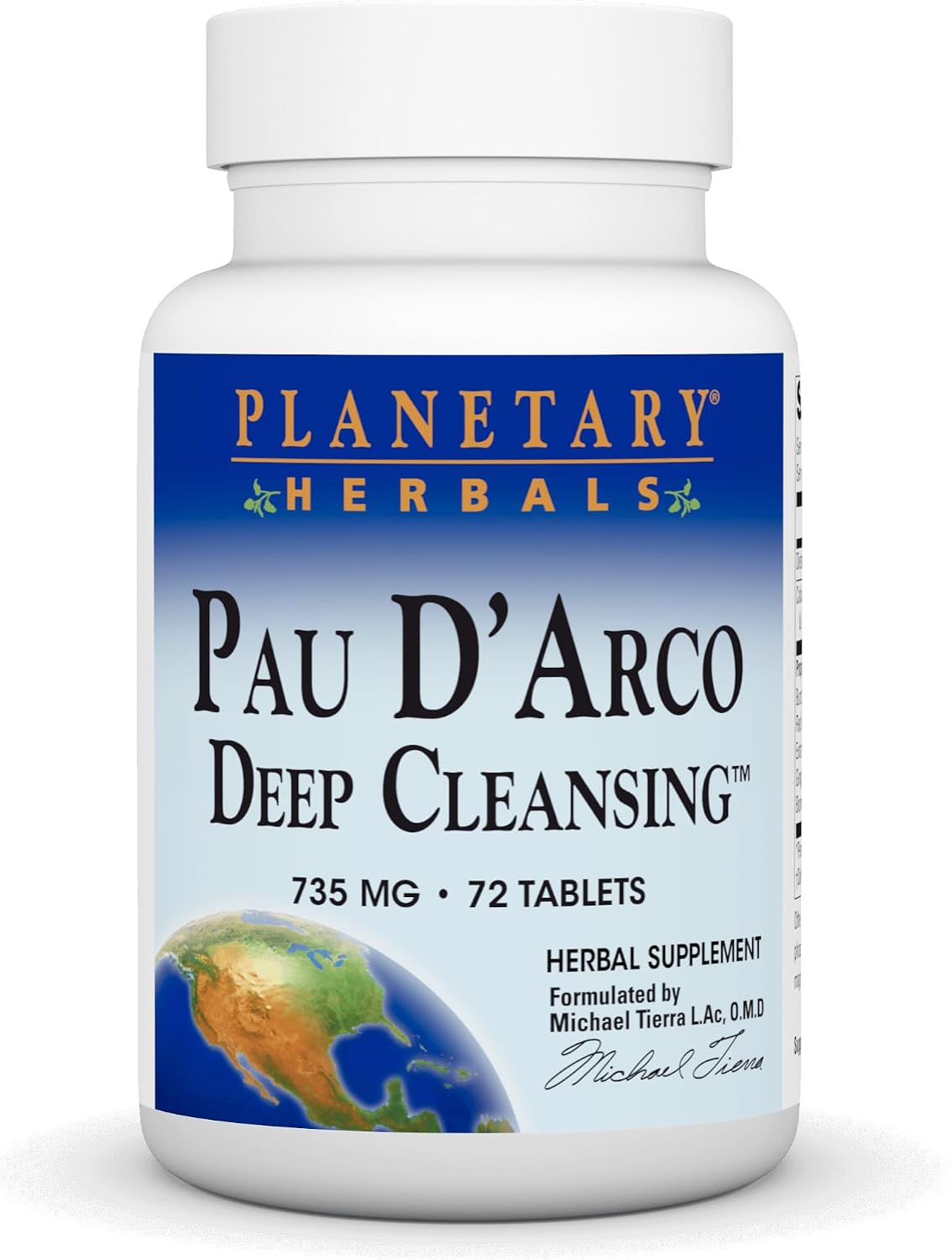 Planetary Herbals Pau D'Arco Deep Cleansing – 735 mg, 72 Tablets - görsel 1