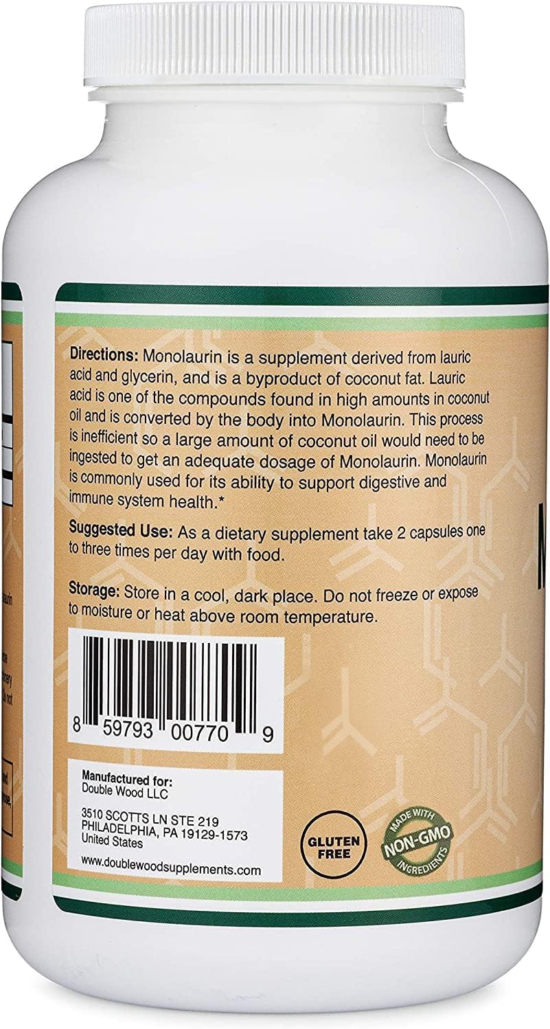 Double Wood Monolaurin Immune Support Supplement – 1,000mg per Serving, 210 Capsules - görsel 4