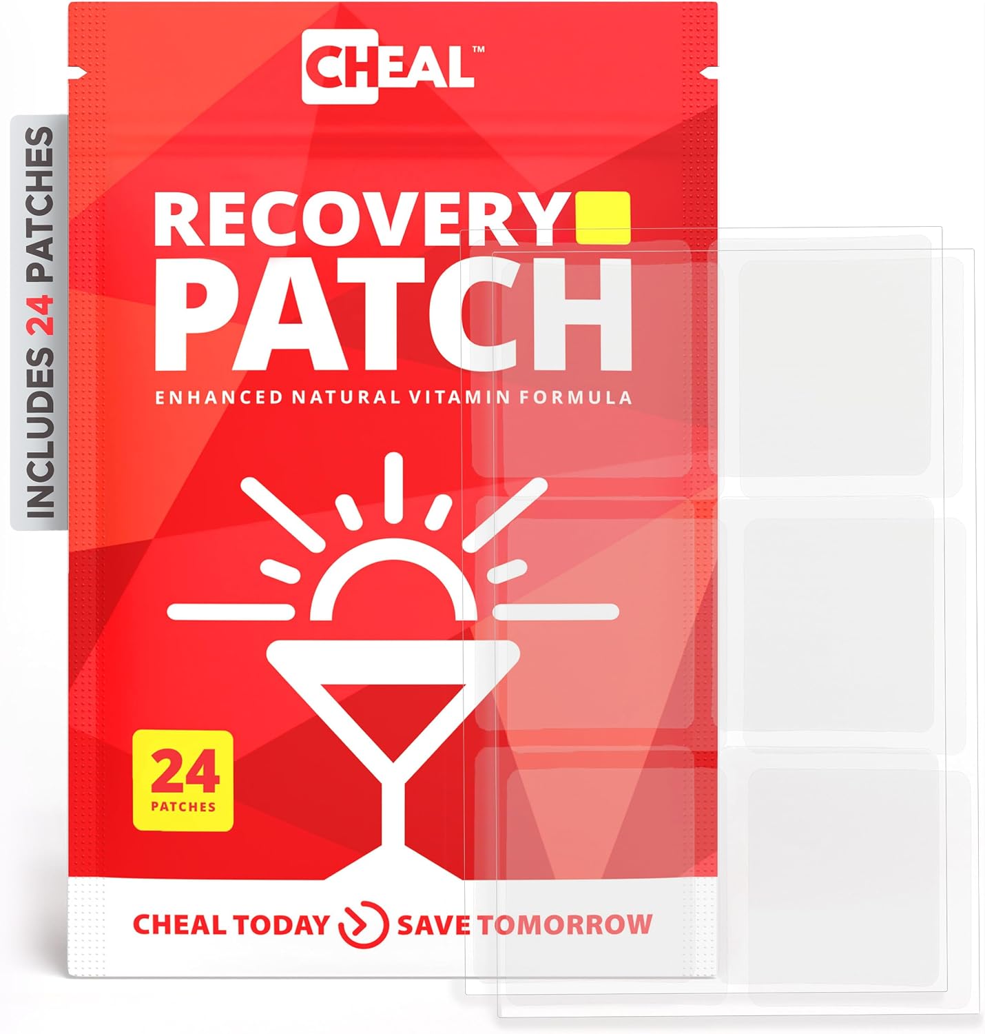 CHEAL Party Recovery Patches - 12 Pack - B Complex Formula for Better Mornings - 100% Natural, Transparent & Waterproof - görsel 9