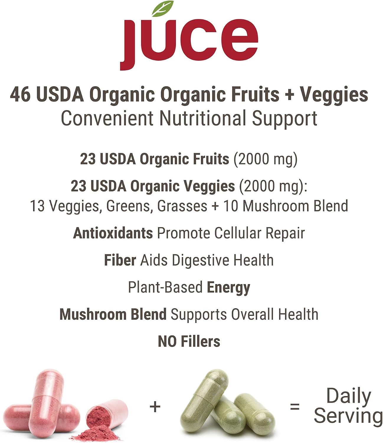 Juce Original Formula - Organic Super Fruit & Vegetables Supplement - 180 Capsules - görsel 4