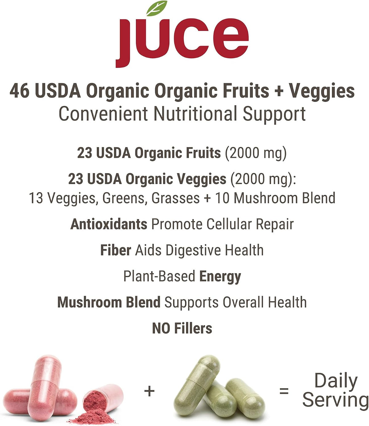 Juce Original Formula - Organic Super Fruit & Vegetables Supplement - 180 Capsules - görsel 4