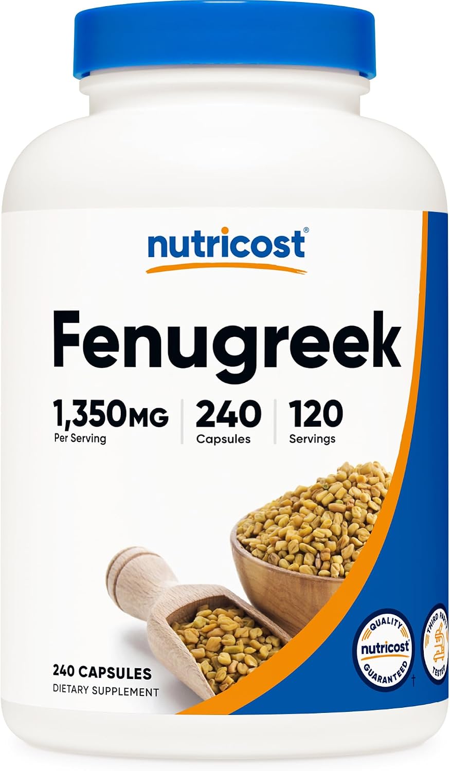 Nutricost Fenugreek Seed 1350mg, 240 Capsules (3 Bottles) – Gluten-Free, Non-GM - görsel 7