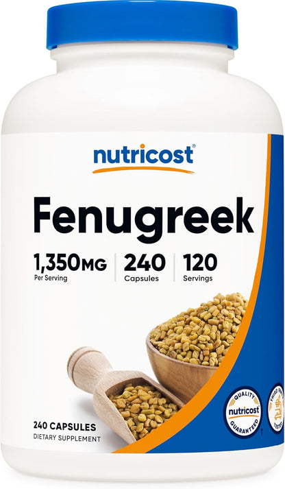 Nutricost Fenugreek Seed 1350 mg, 240 Capsules (2 Bottles)
