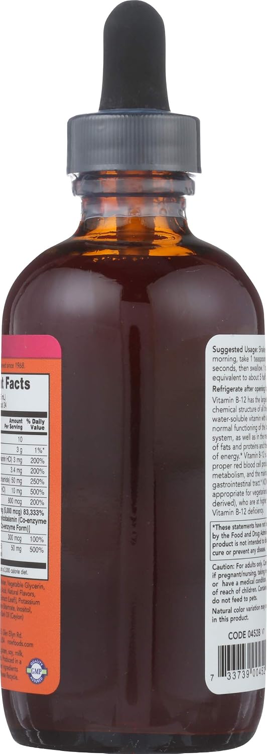 NOW Supplements, Ultra B-12 Liquid with Folic Acid, 118 ml - görsel 2