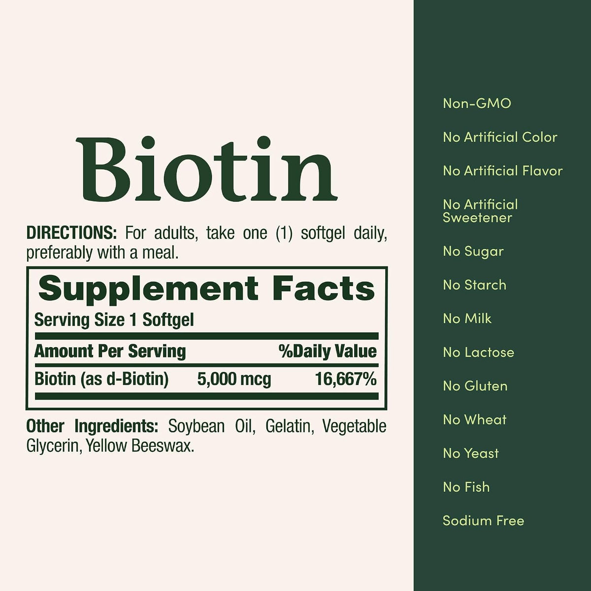 Nature's Bounty Biotin 5000 mcg Rapid Release Softgels – Contributes to Normal Energy Metabolism and Maintenance of Normal Hair, Skin and Nails - görsel 5