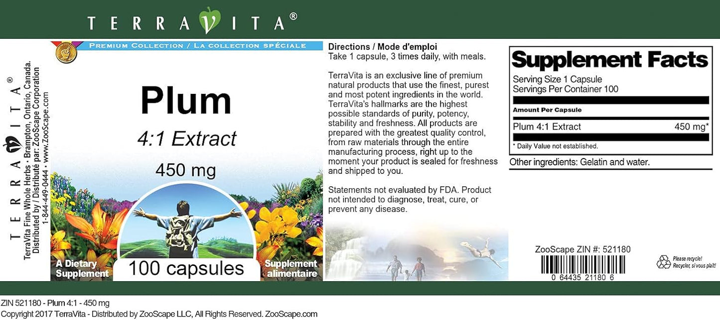 Plum 4:1 Extract - 450 mg - 100 Capsules (3 Pack) - görsel 3