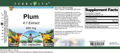 TerraVita Plum 4:1 Extract 450 mg, 100 Capsules