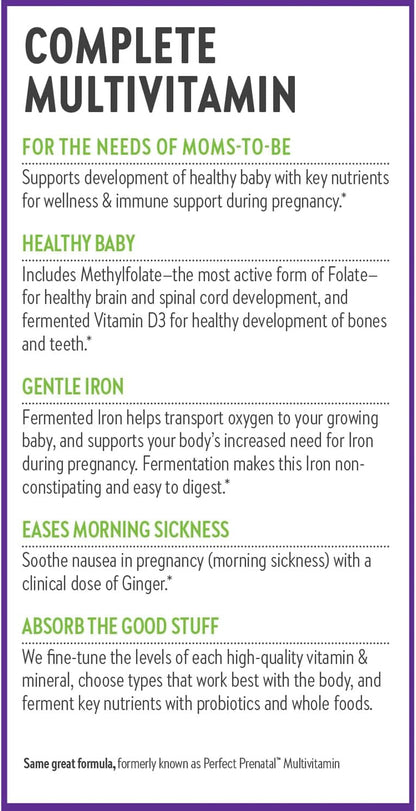 New Chapter Advanced Perfect Prenatal Vitamins, 192 Count - with Organic Ginger & Methylfolate