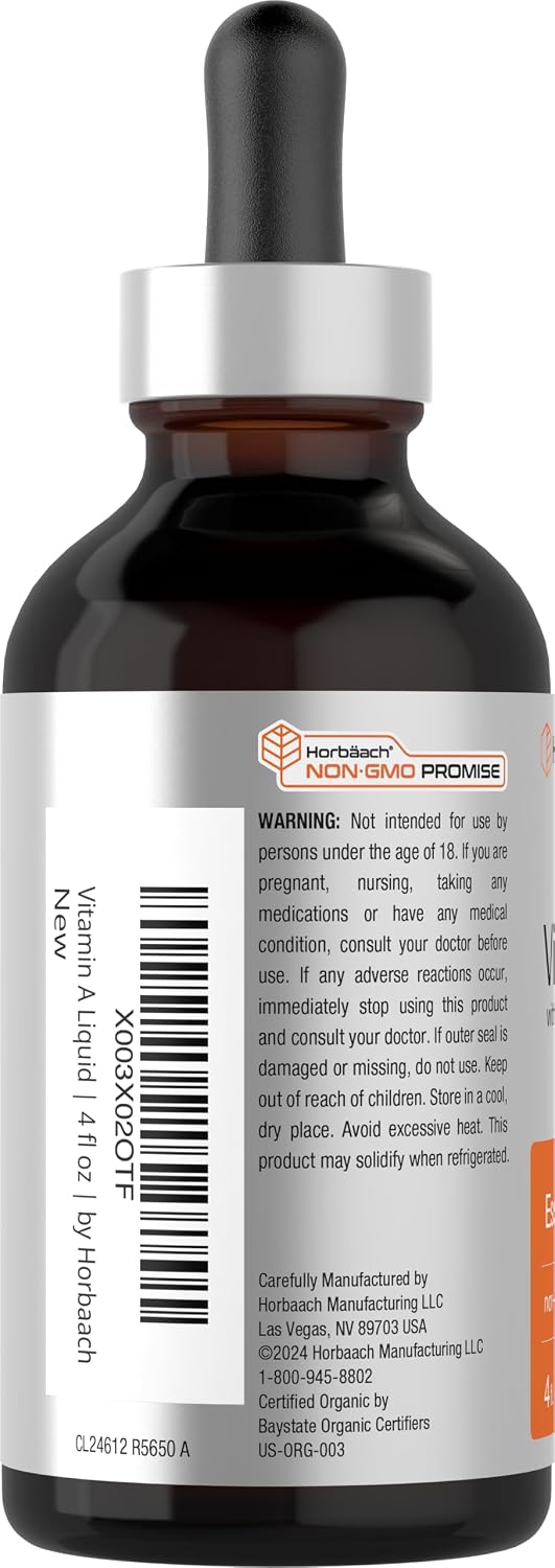 Horbäach Vitamin A Liquid Drops with Organic MCT Oil, 118 ml - görsel 3
