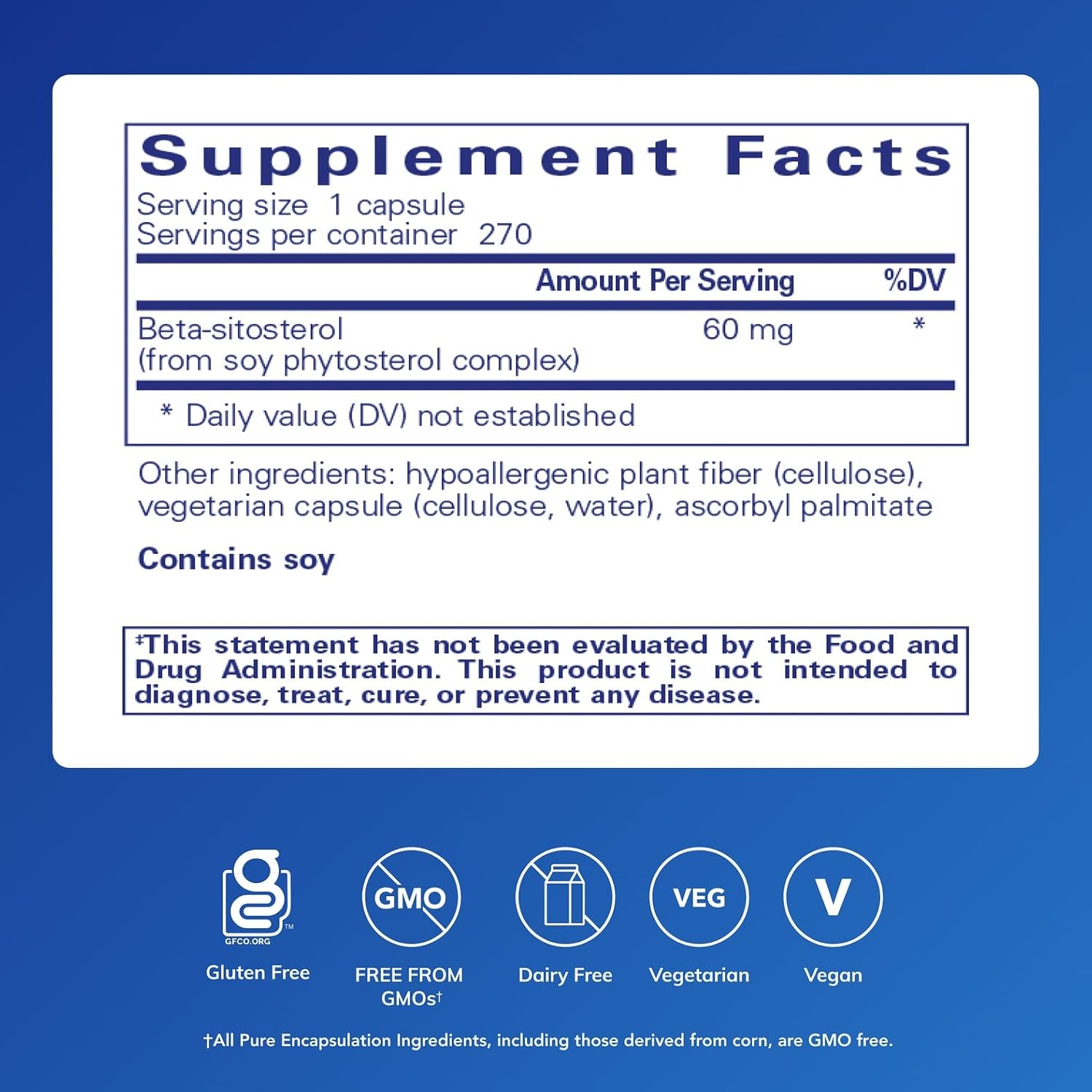 Pure Encapsulations Beta-Sitosterol - 270 Capsules - Urinary Flow Support - görsel 2
