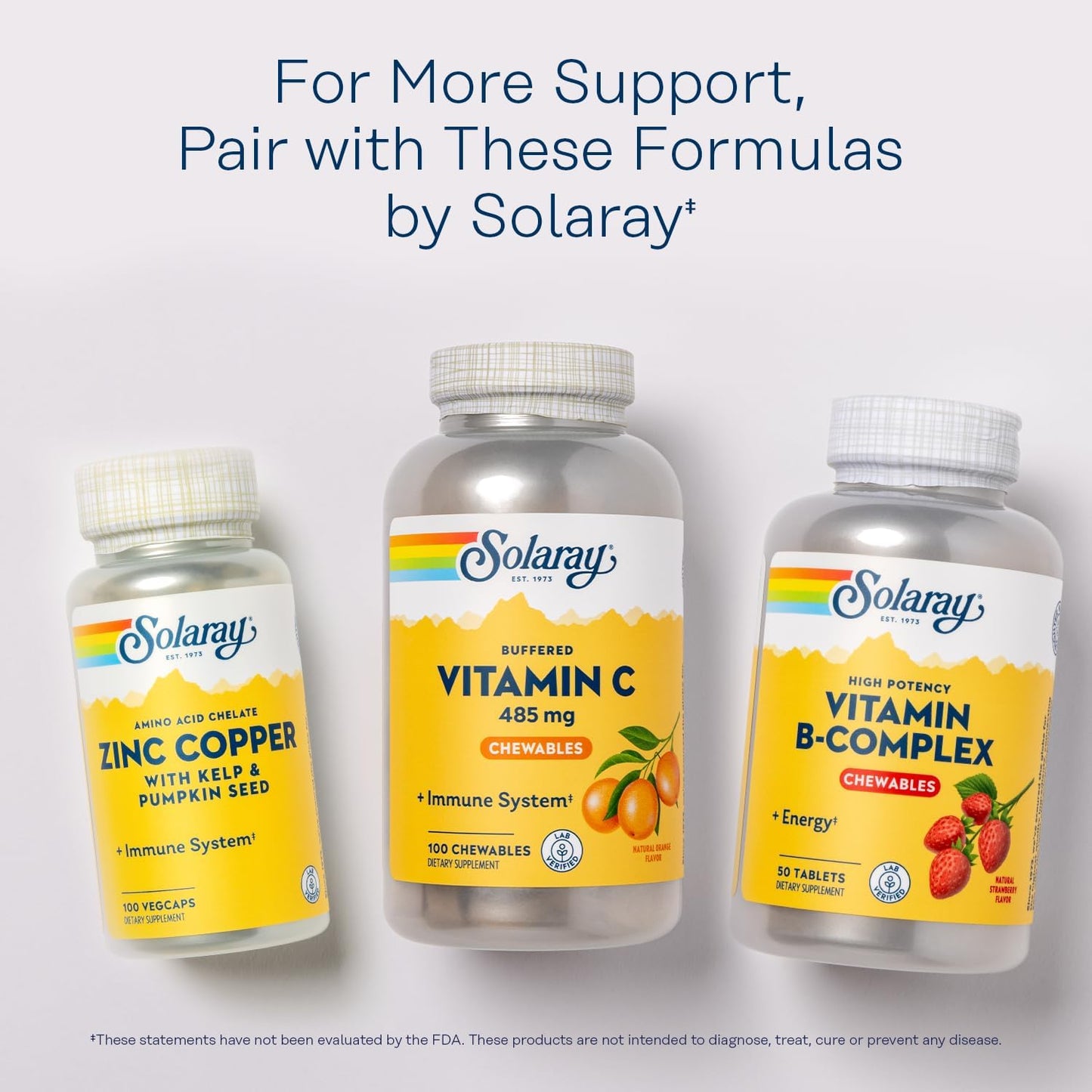 SOLARAY Chewable Vitamin C with Rose Hips and Acerola Cherry - Buffered Vitamin C for Gentle Digestion - 100 Chewable Tablets - görsel 6
