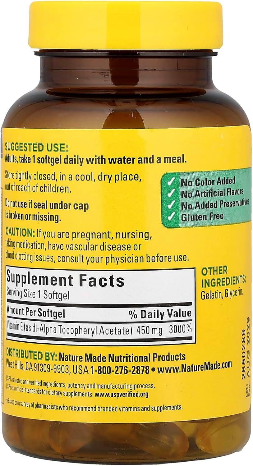 Nature Made Vitamin E 1000 IU (dl-Alpha) Softgels, 60 Count - görsel 2