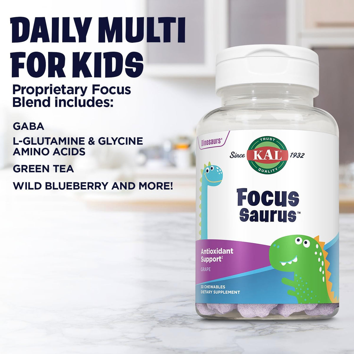 Kal Focus-Saurus Grape, 30 Chewable Tablets - görsel 5