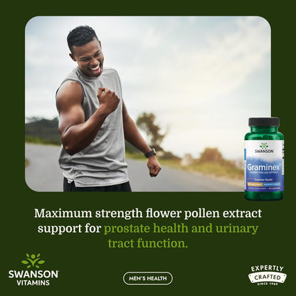 Swanson Graminex Flower Pollen Extract | Men's Health Supplement for Prostate, Kidney & Urinary Support | Non-GMO | 60 Capsules